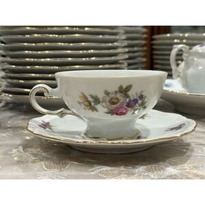 Vintage Mitterteich Bavaria Meissen Floral 70 Pc Porcelain Set"